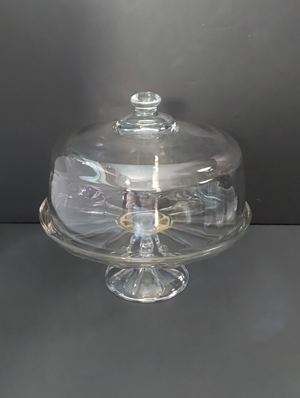 Clear Glass Cake Stand with Dome Lid